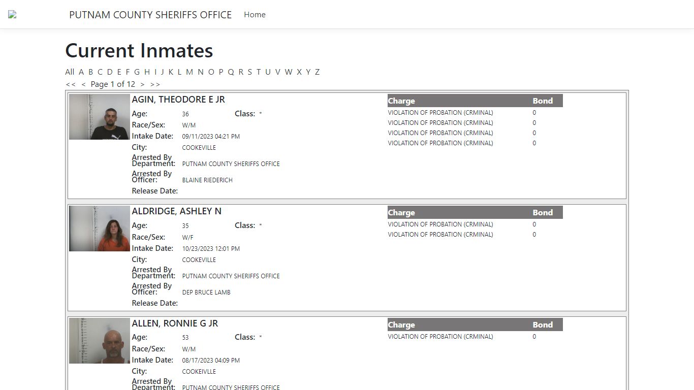 Inmates - ISOMS Portal - Putnam County TN Sheriff