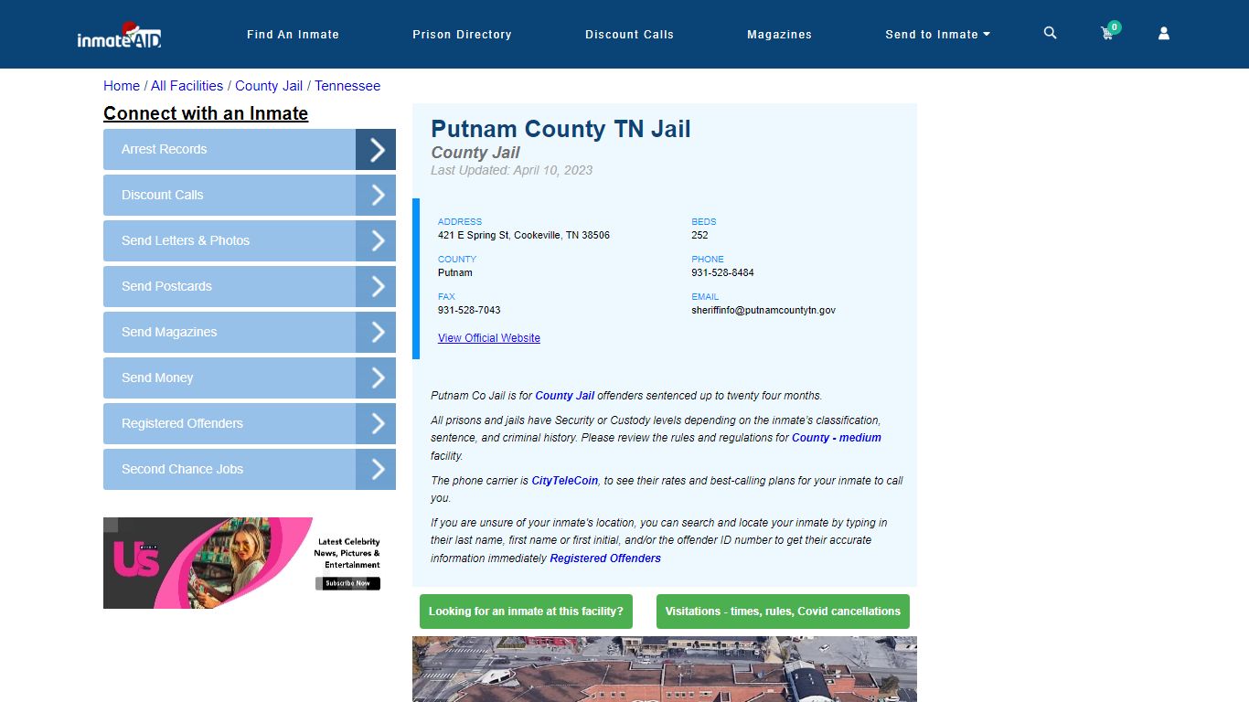 Putnam County TN Jail - Inmate Locator - Cookeville, TN